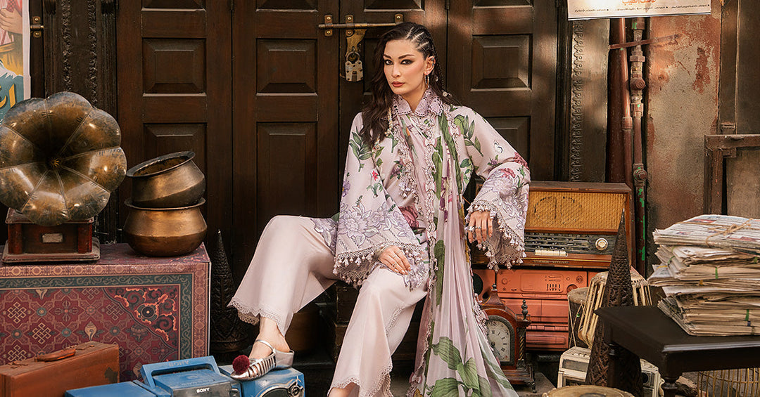 3 Piece Unstitched Embroidered Cambric Suit