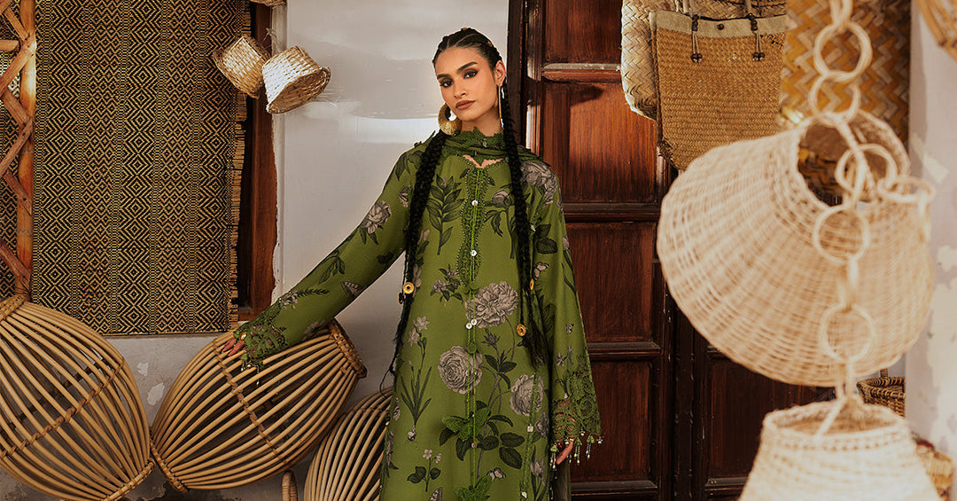 3 Piece Unstitched Embroidered Cambric Suit