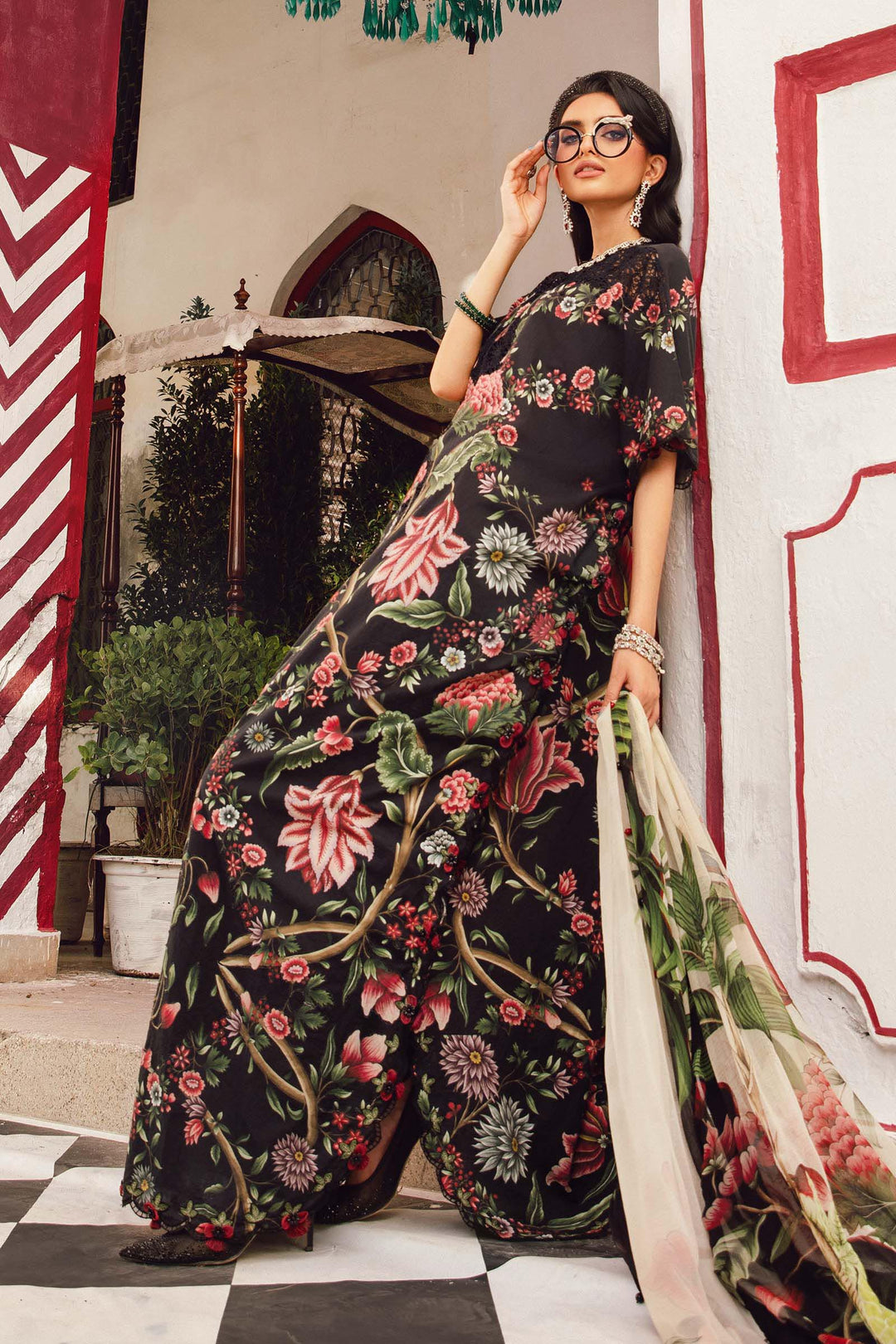 3 Piece Unstitched Embroidered Cambric Suit