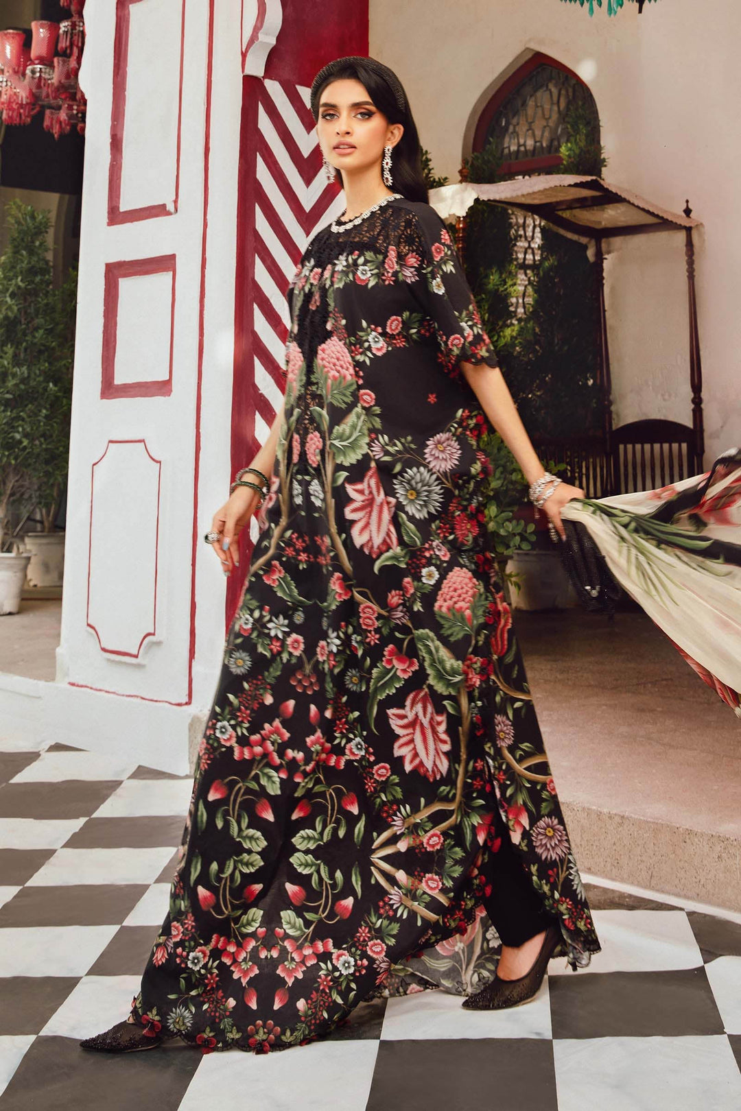 3 Piece Unstitched Embroidered Cambric Suit