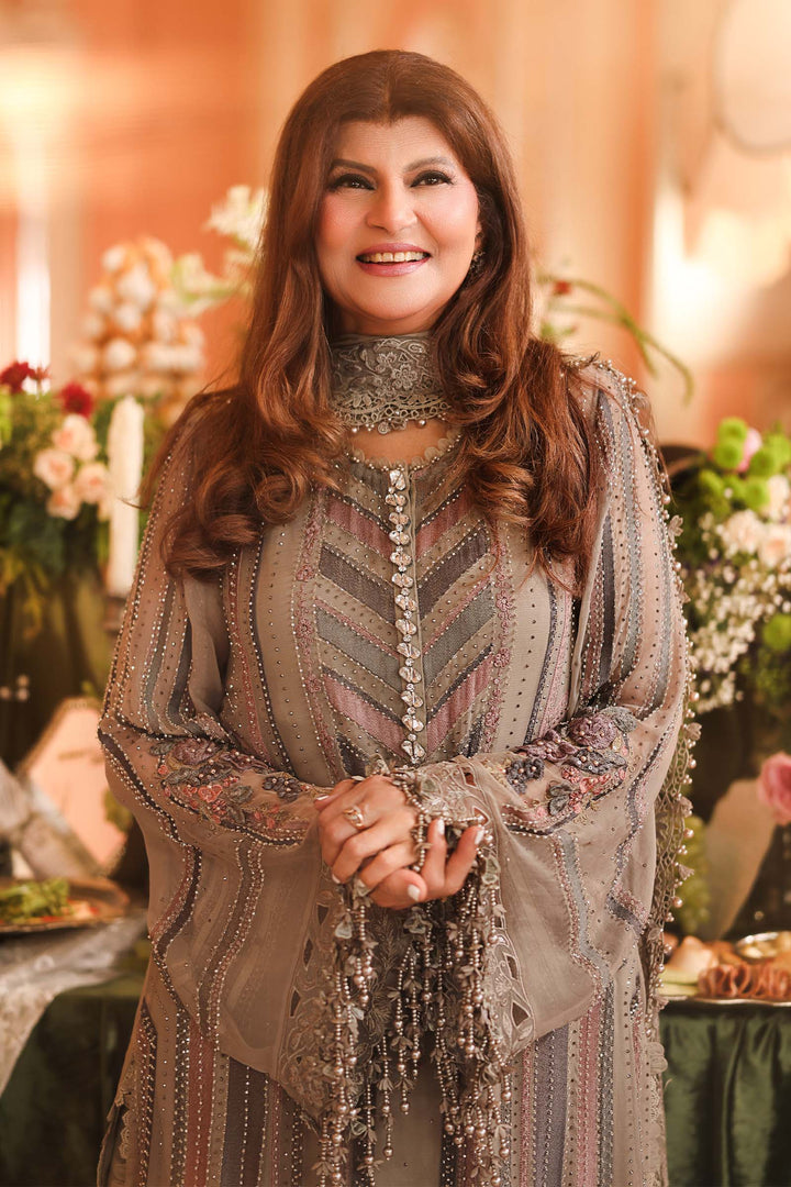 3 Piece Unstitched Embroidered Chiffon Suit