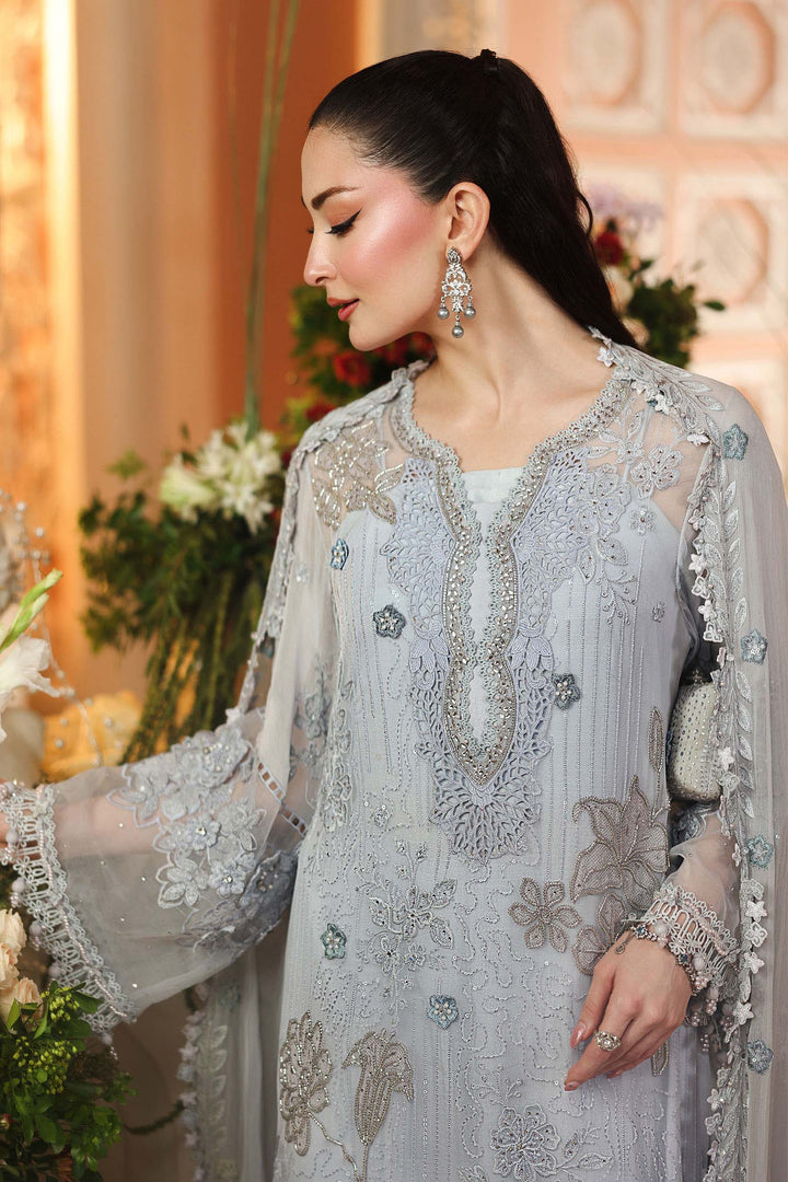 3 Piece Unstitched Embroidered Chiffon Suit
