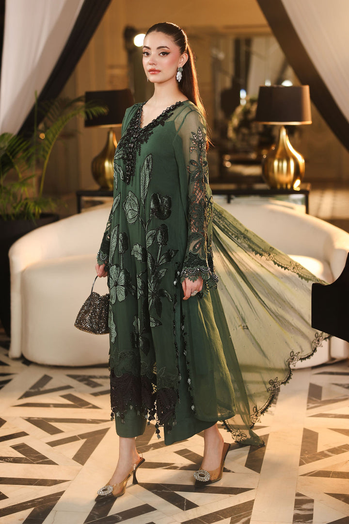 3 Piece Unstitched Embroidered Chiffon Suit