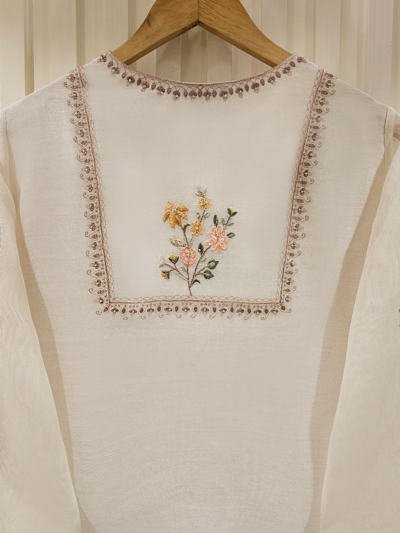 3 Piece - Pure Cotton Net Embroidered Suit