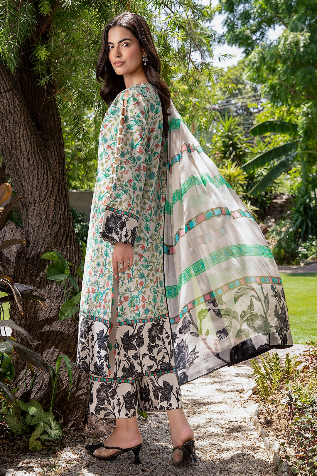 3-PC Unstitched Printed Lawn