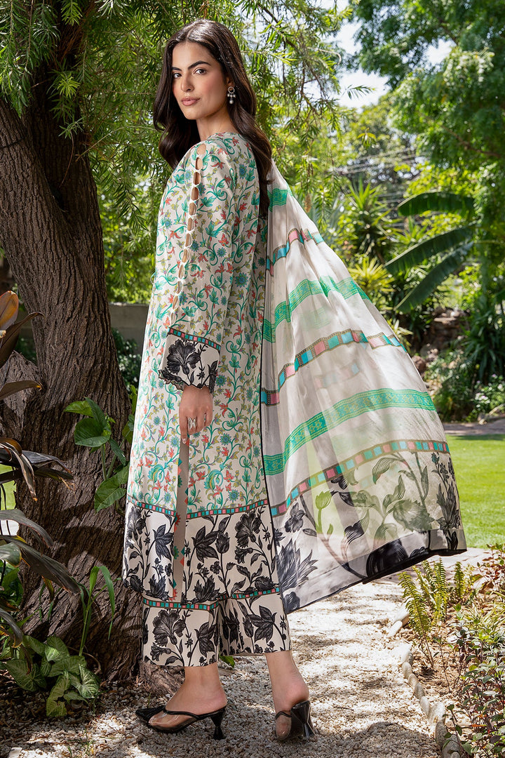 3-PC Unstitched Printed Lawn