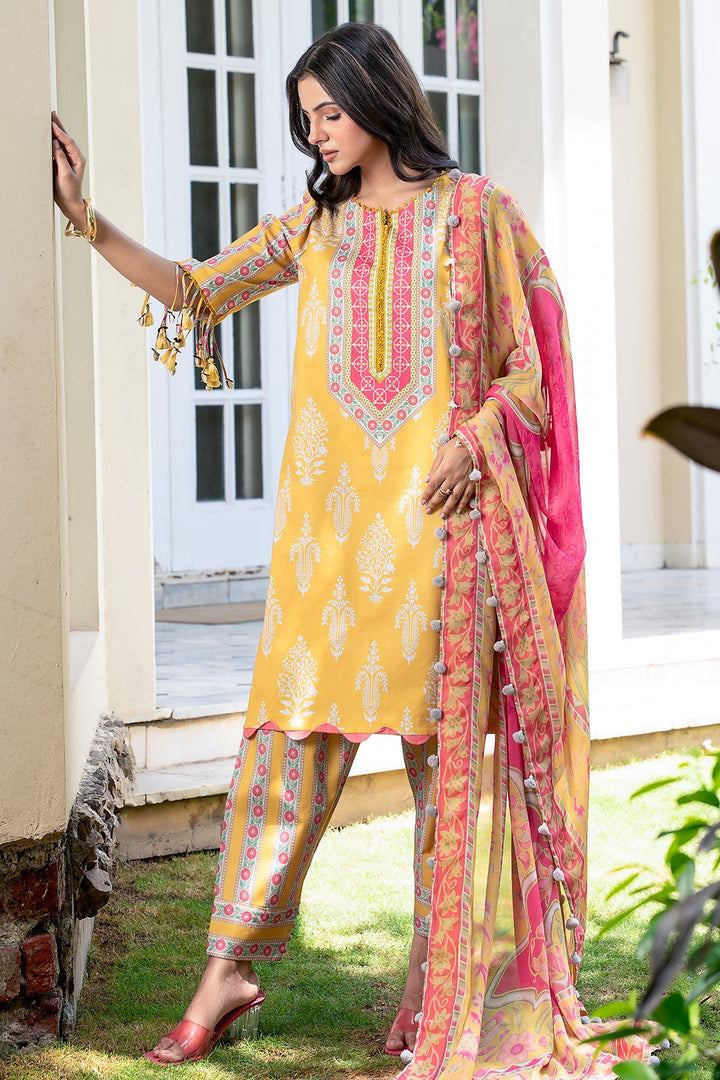 3-PC Unstitched Printed Lawn