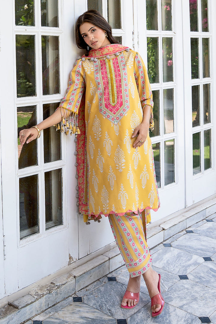 3-PC Unstitched Printed Lawn