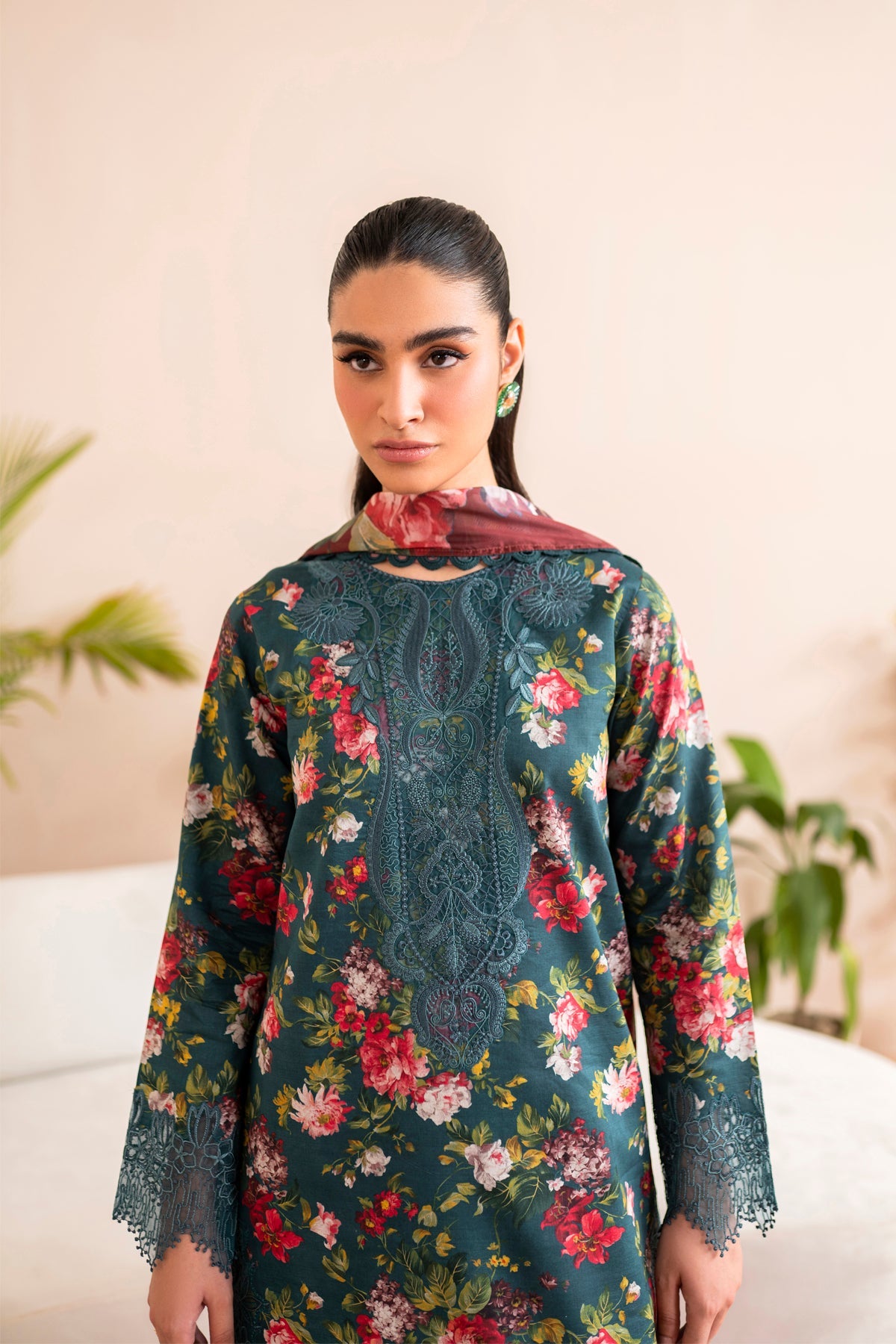 PRINTED CHIKANKARI LAWN