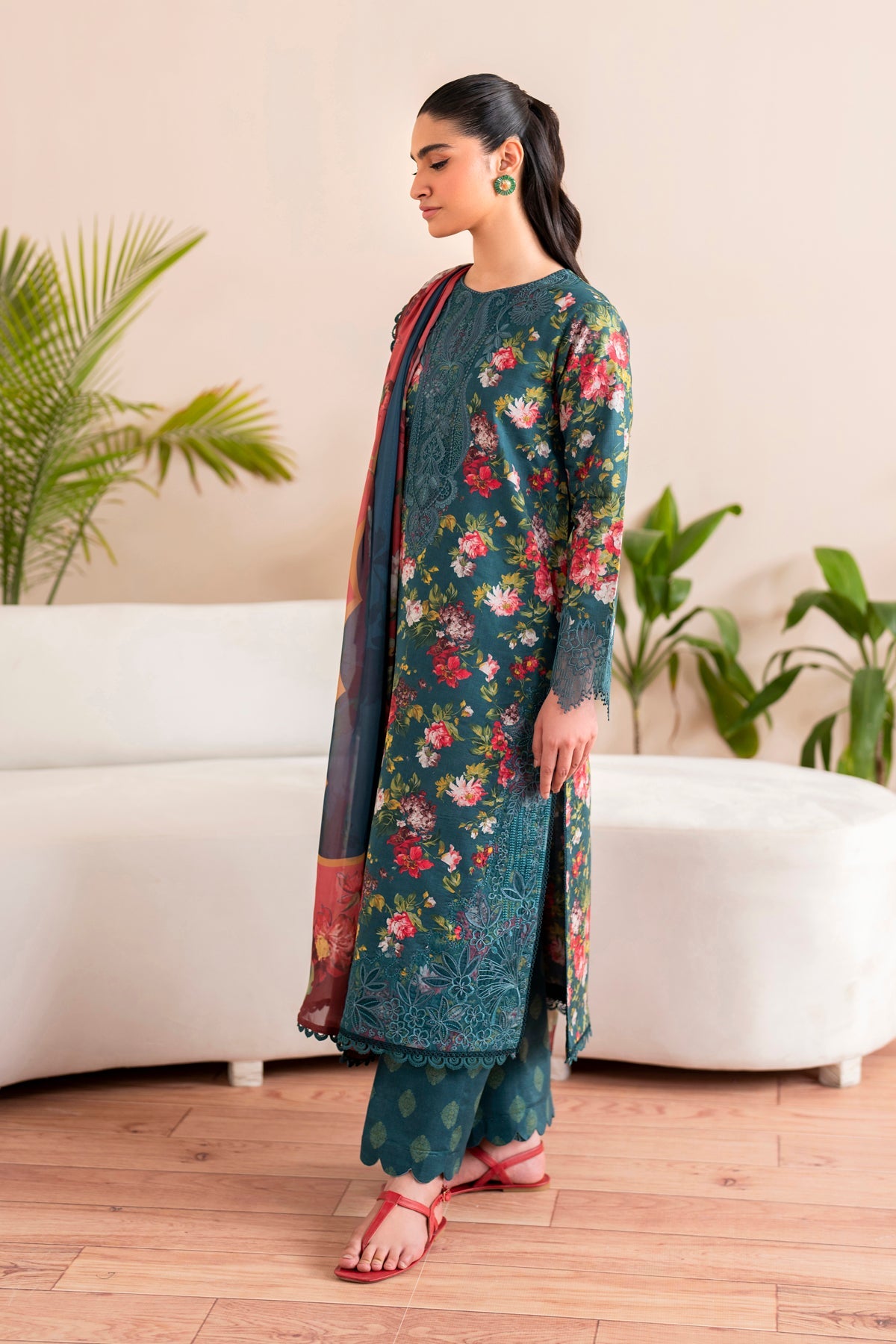 PRINTED CHIKANKARI LAWN