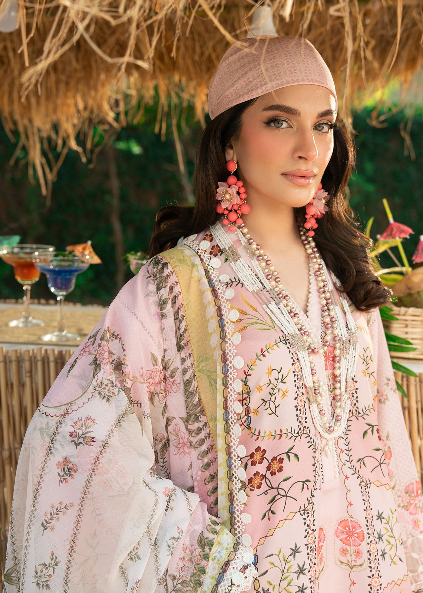 Cocktail Summer Print Lawn