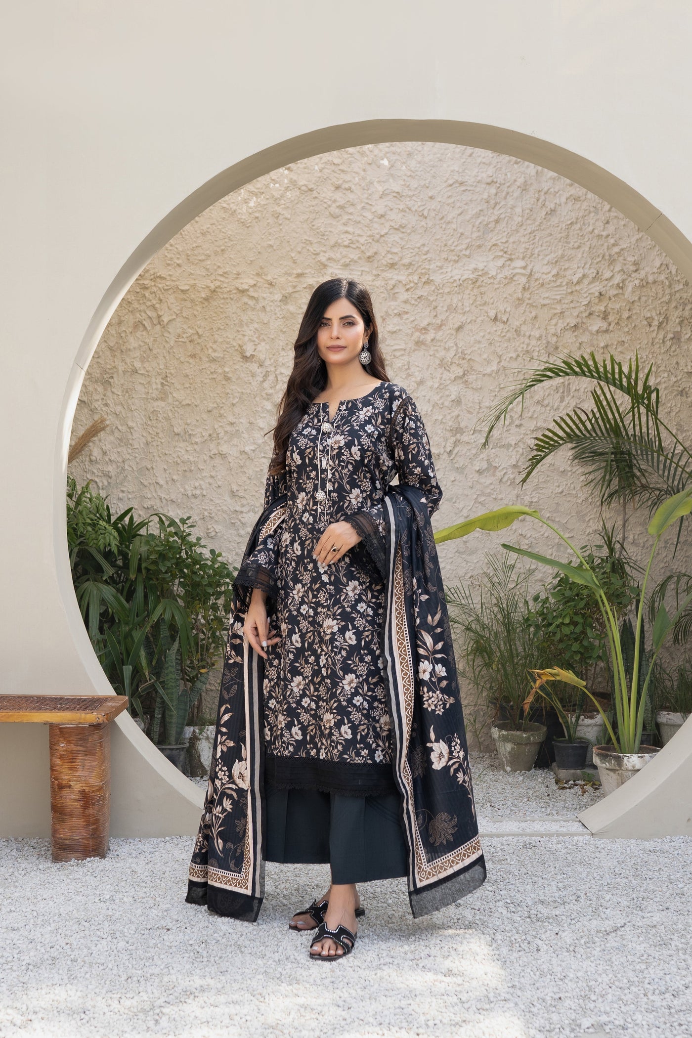 Firdous Unstitched Printed Cotton-3pc - D705