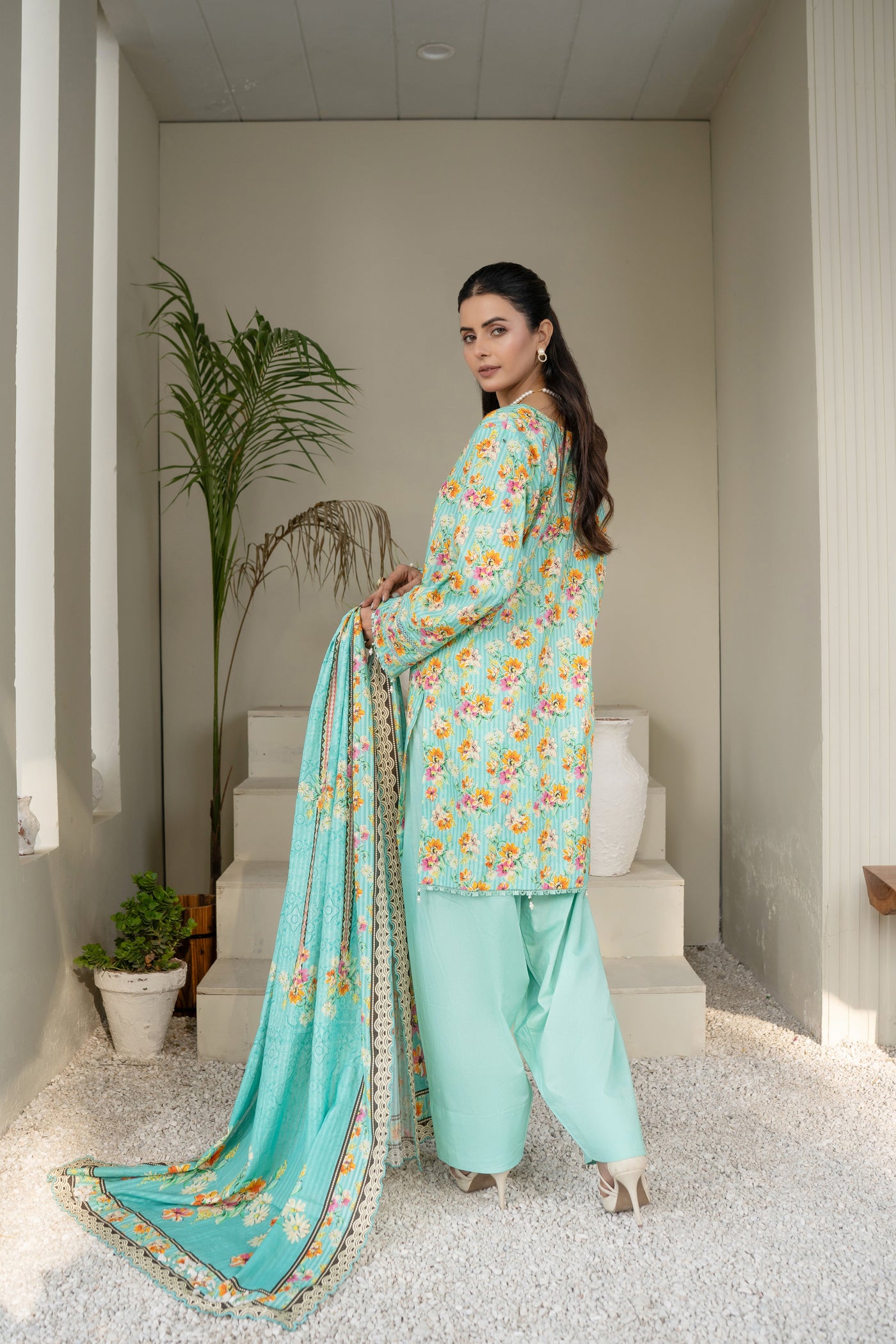 Firdous Unstitched Printed Cotton-3pc - D703