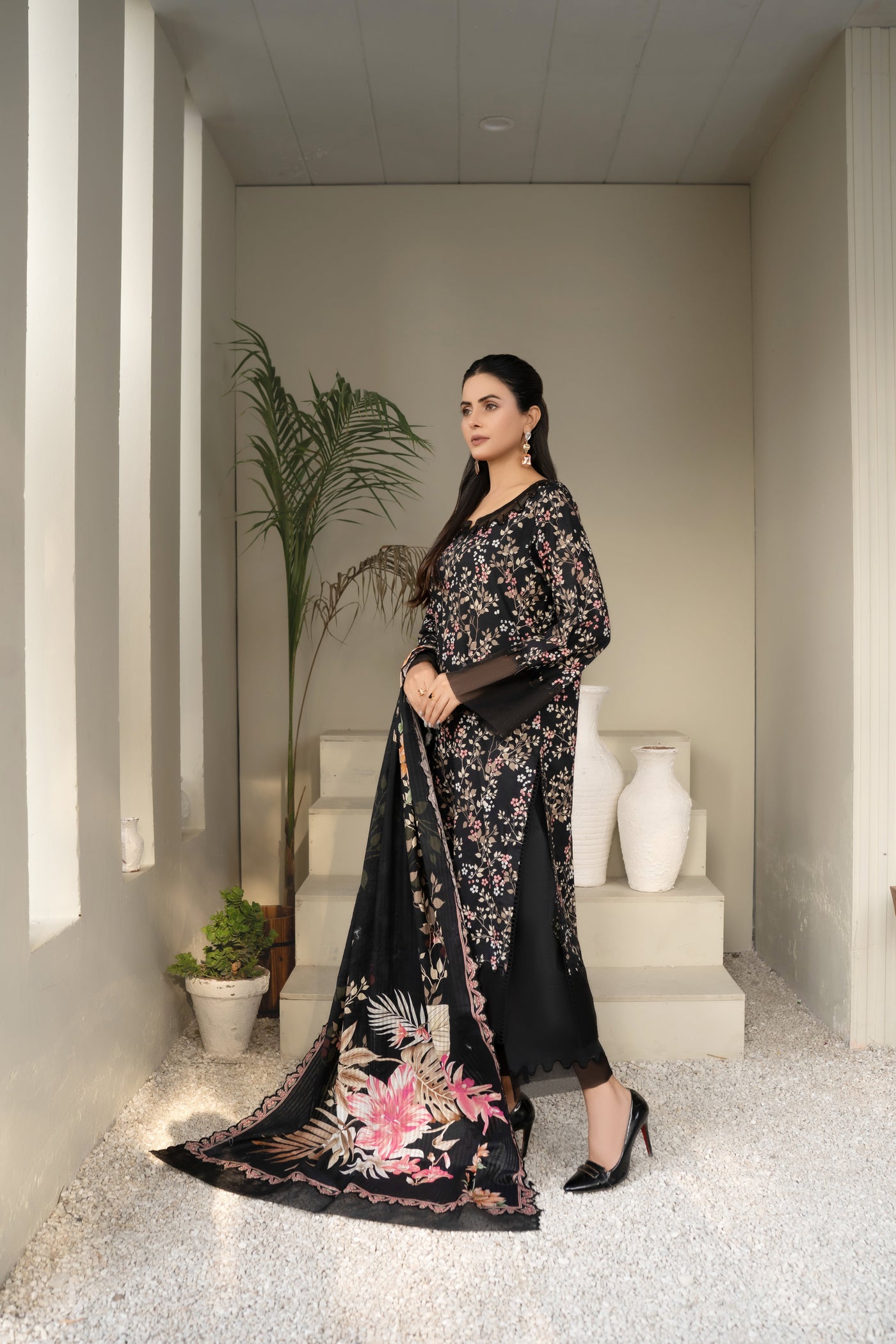 Firdous Unstitched Printed Cotton-3pc - D702