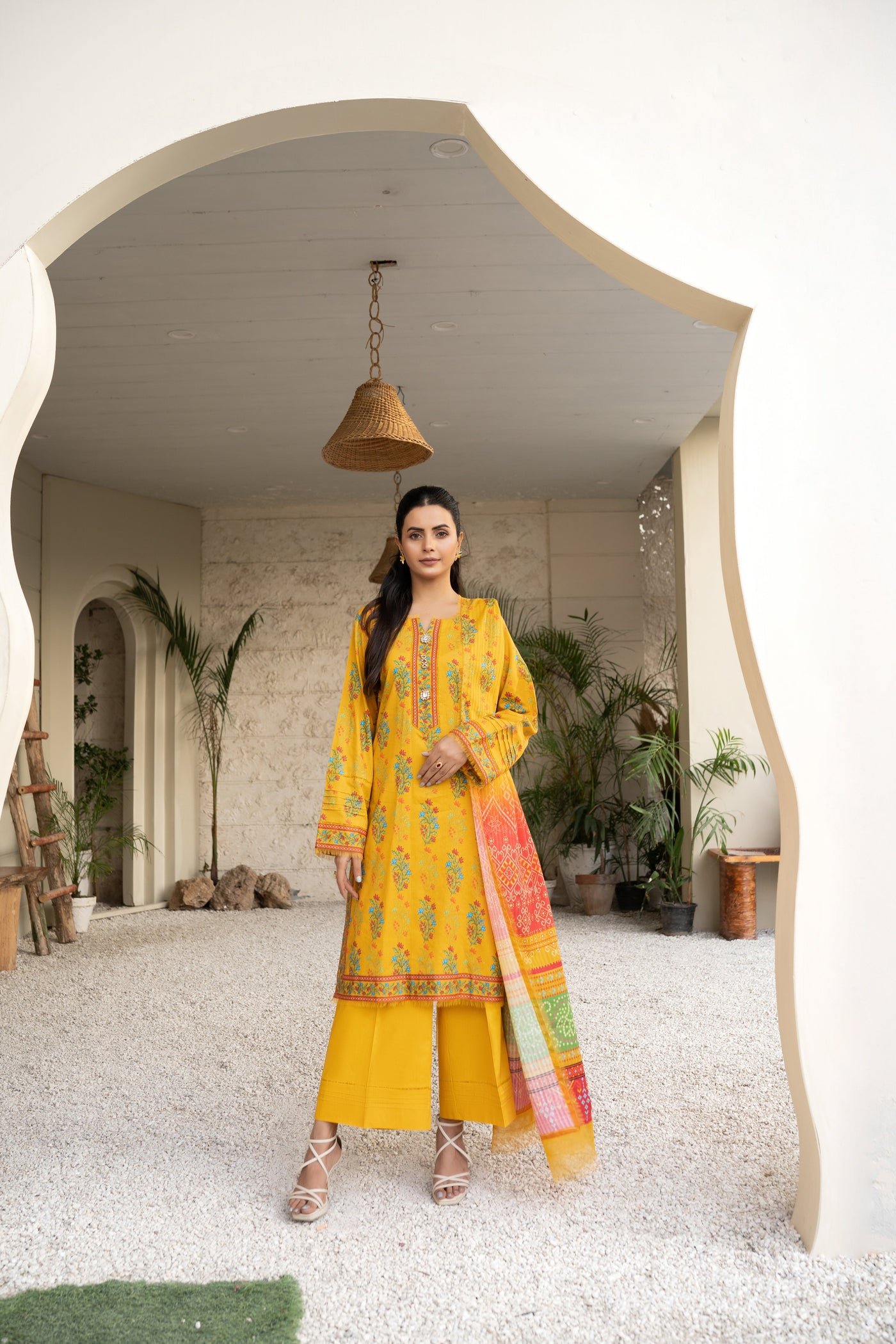 Firdous Unstitched Printed Cotton-3pc - D707