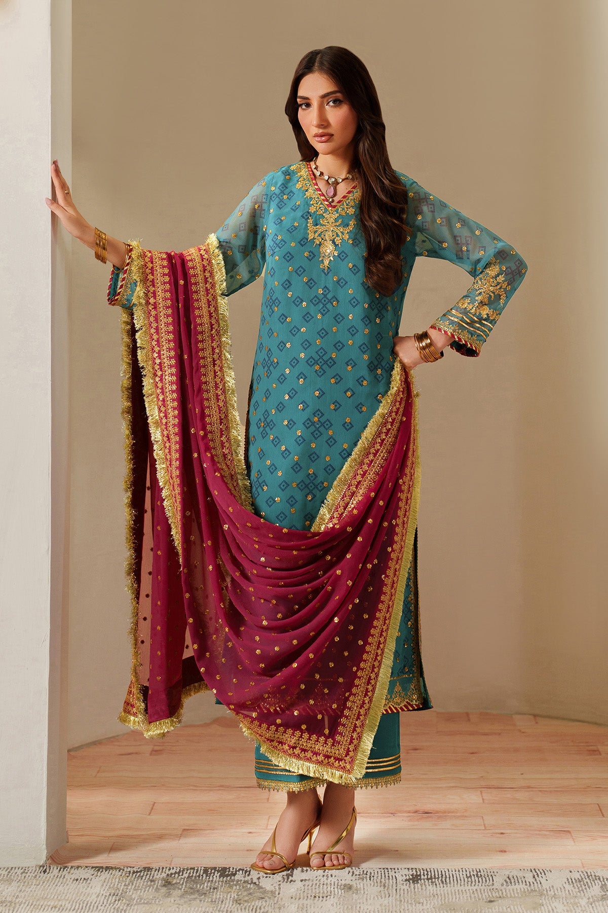 Fleur - Embroidered Printed Chiffon