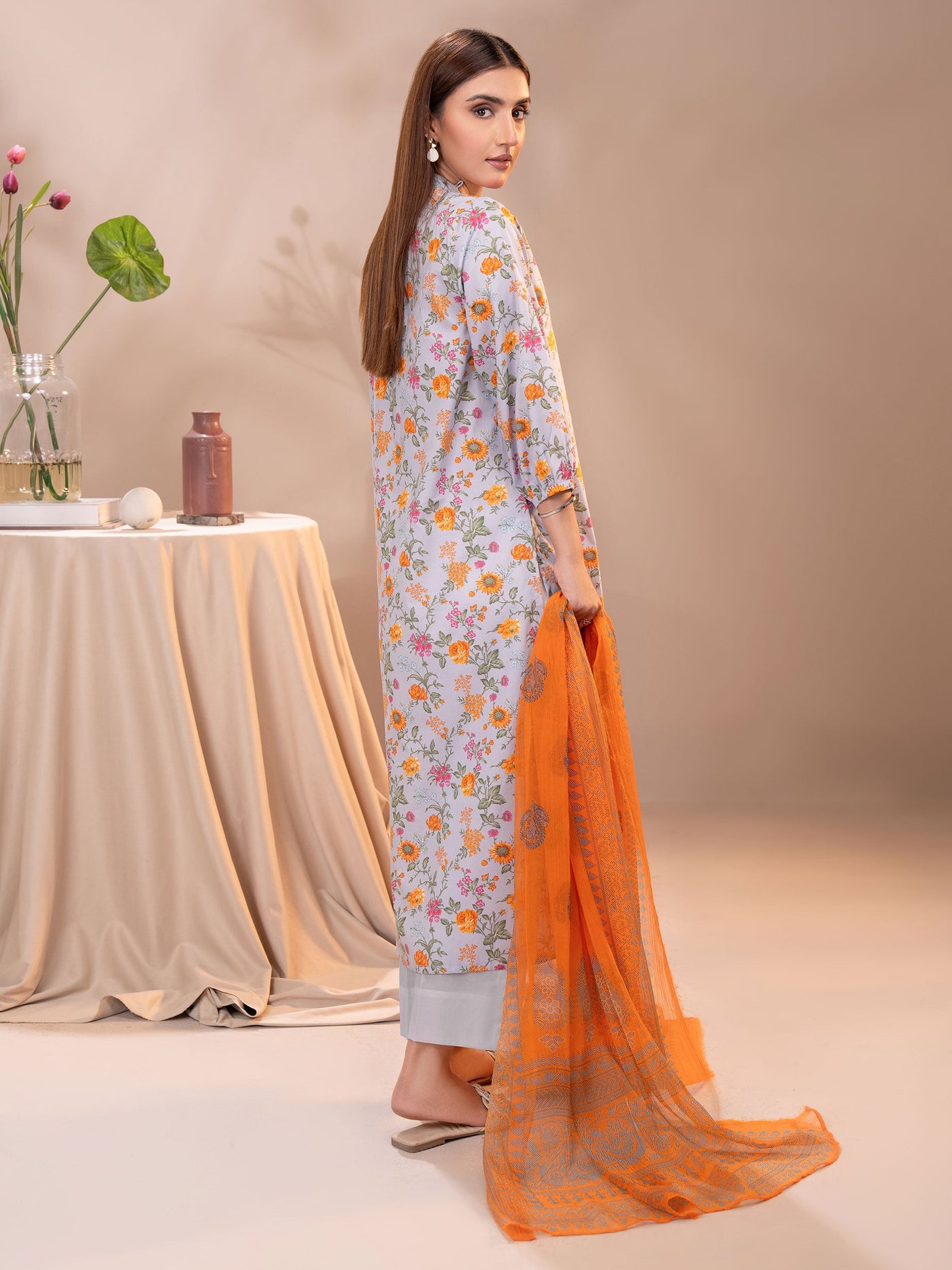 LIMELIGHT UNSTITCHED 3 Piece Printed Lawn Suit-U3577 sky