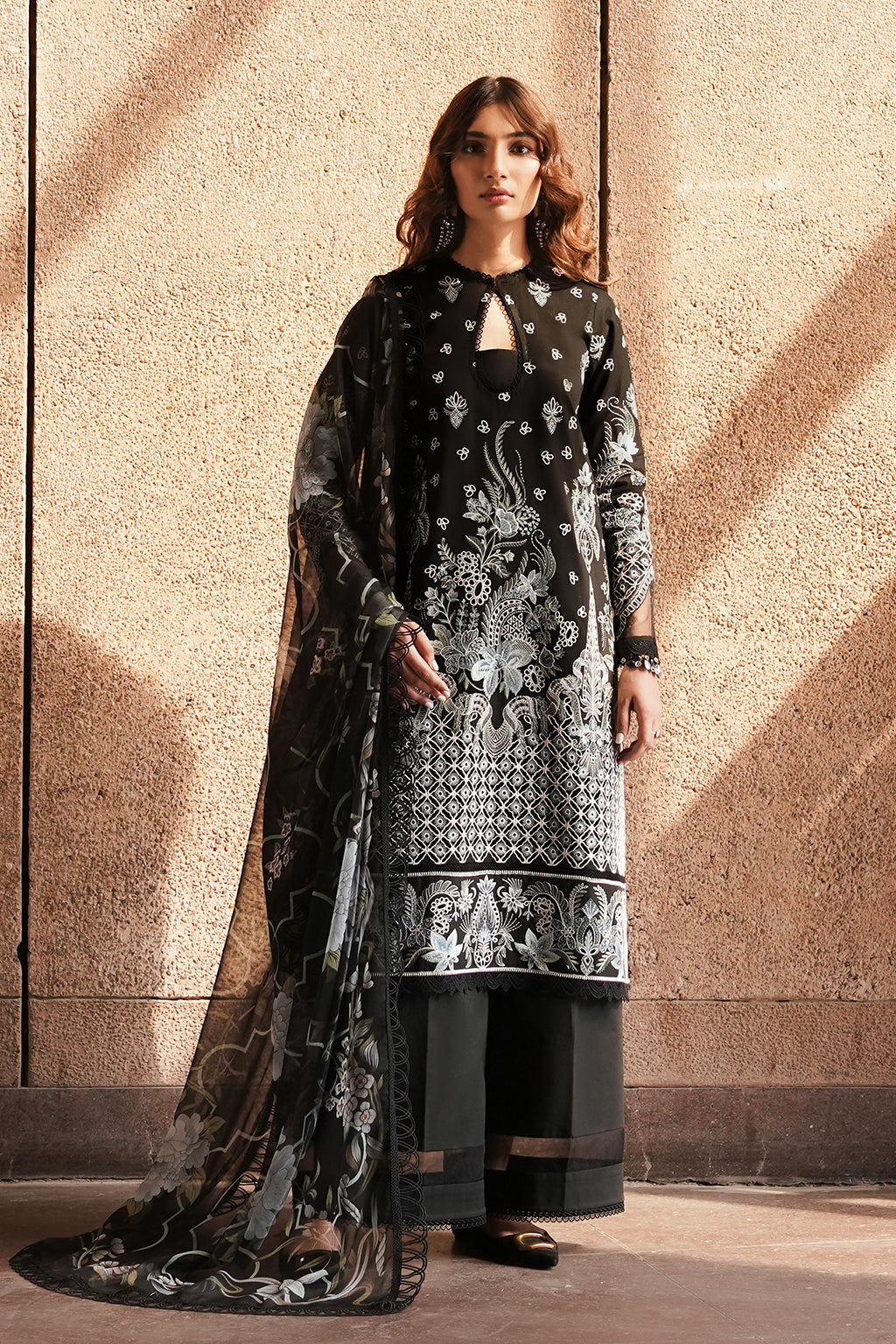 Afrozeh Chikankari Lawn || Caviar