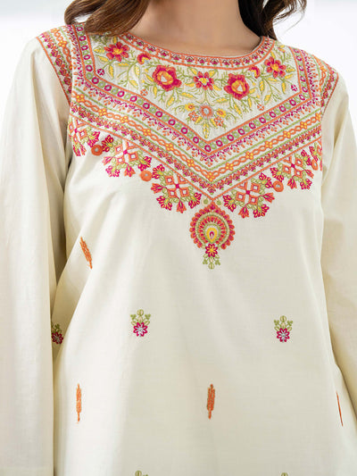 Limelight || Cambric Kurti-Embroidered (Pret)