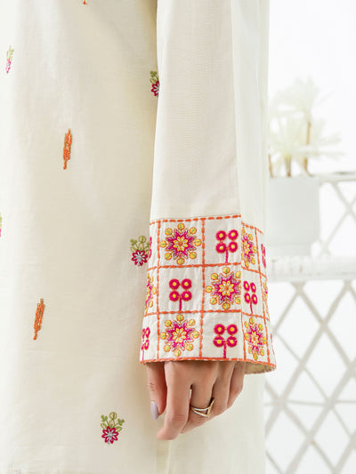 Limelight || Cambric Kurti-Embroidered (Pret)