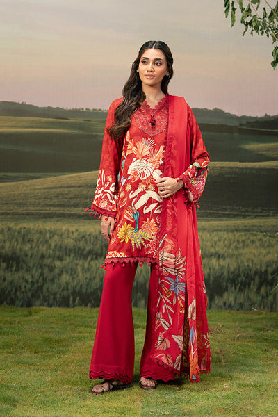 3 Pc Unstitched Embroidered Arabic Lawn Suit