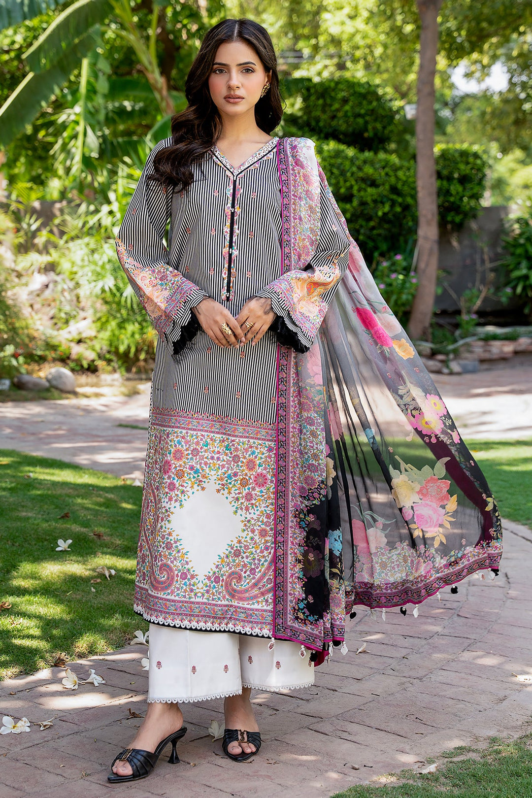 3-PC Unstitched Printed Lawn