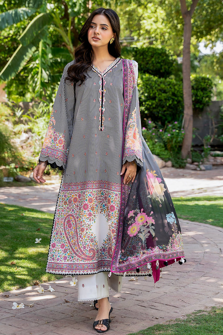 3-PC Unstitched Printed Lawn