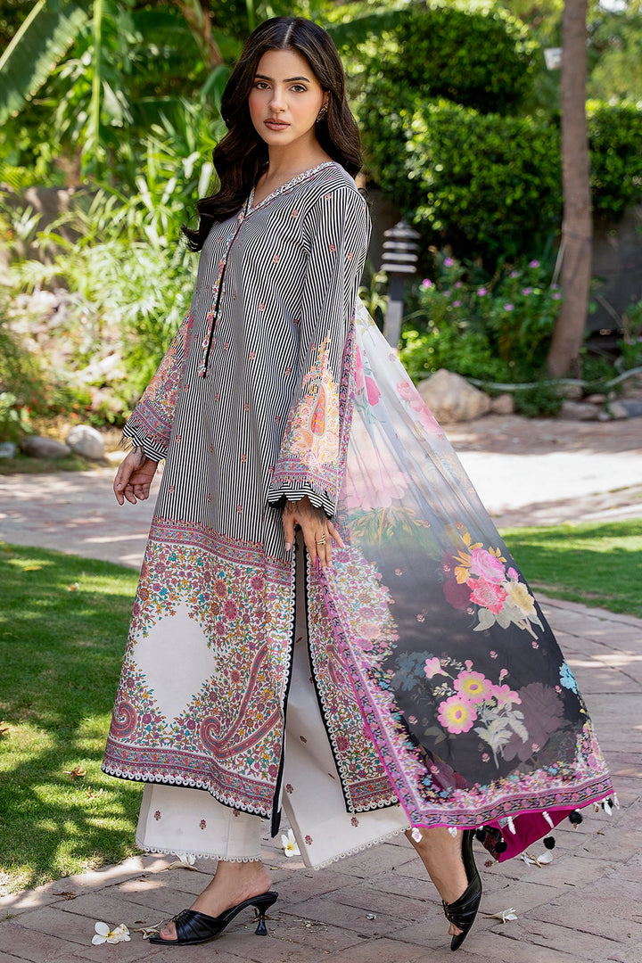 3-PC Unstitched Printed Lawn