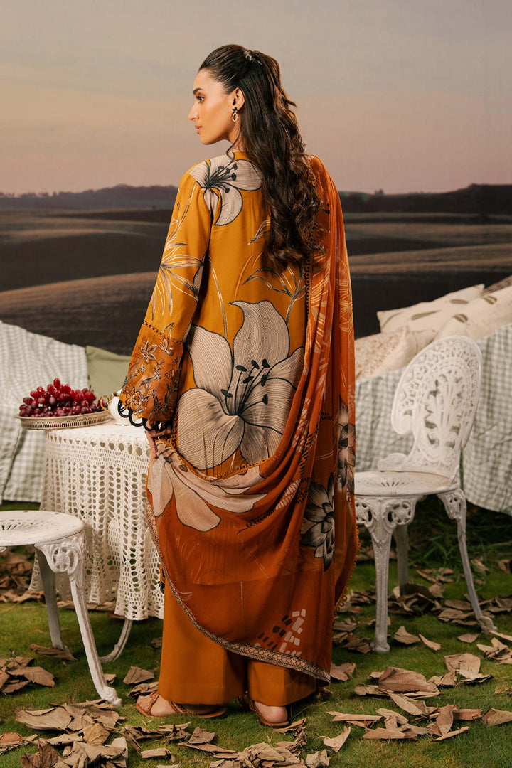 3 Pc Unstitched Embroidered Arabic Lawn Suit