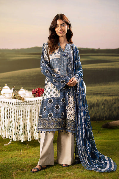 3 Pc Unstitched Embroidered Arabic Lawn Suit