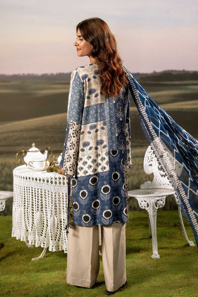 3 Pc Unstitched Embroidered Arabic Lawn Suit