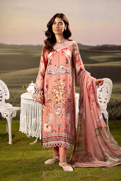 3 Pc Unstitched Embroidered Arabic Lawn Suit