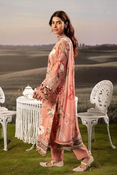 3 Pc Unstitched Embroidered Arabic Lawn Suit