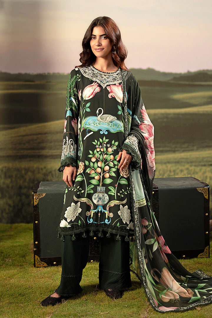3 Pc Unstitched Embroidered Arabic Lawn Suit