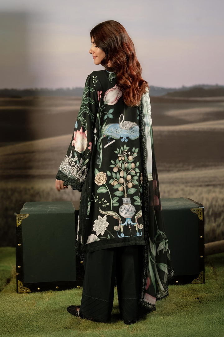 3 Pc Unstitched Embroidered Arabic Lawn Suit