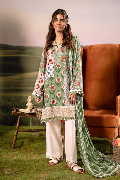 3 Pc Unstitched Embroidered Arabic Lawn Suit