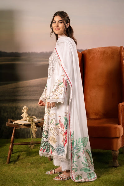 3 Pc Unstitched Embroidered Arabic Lawn Suit