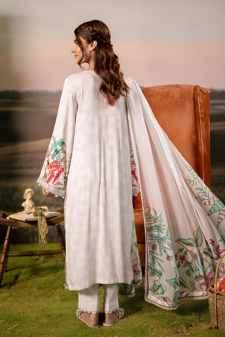 3 Pc Unstitched Embroidered Arabic Lawn Suit