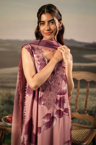3 Pc Unstitched Embroidered Arabic Lawn Suit