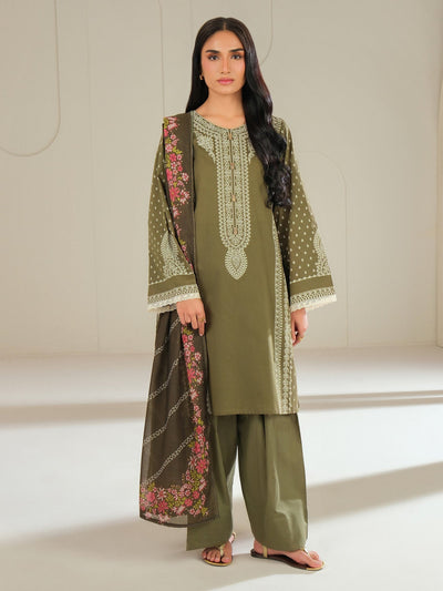 3 Piece Cambric Suit-Paste Print (Unstitched)