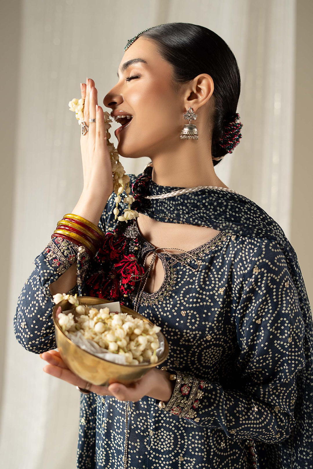 3 Piece Embroidered Raw Silk Ready Suit