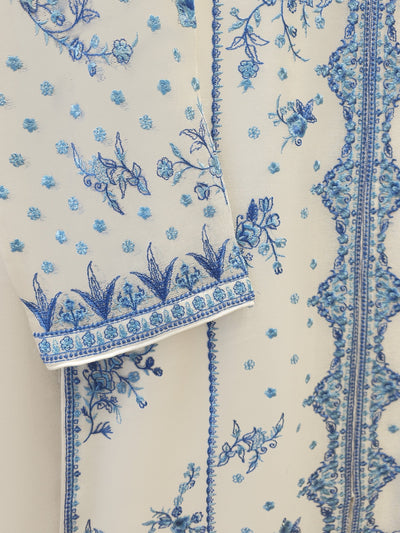 3 Piece - Pure Embroidered Cotton Net Suit