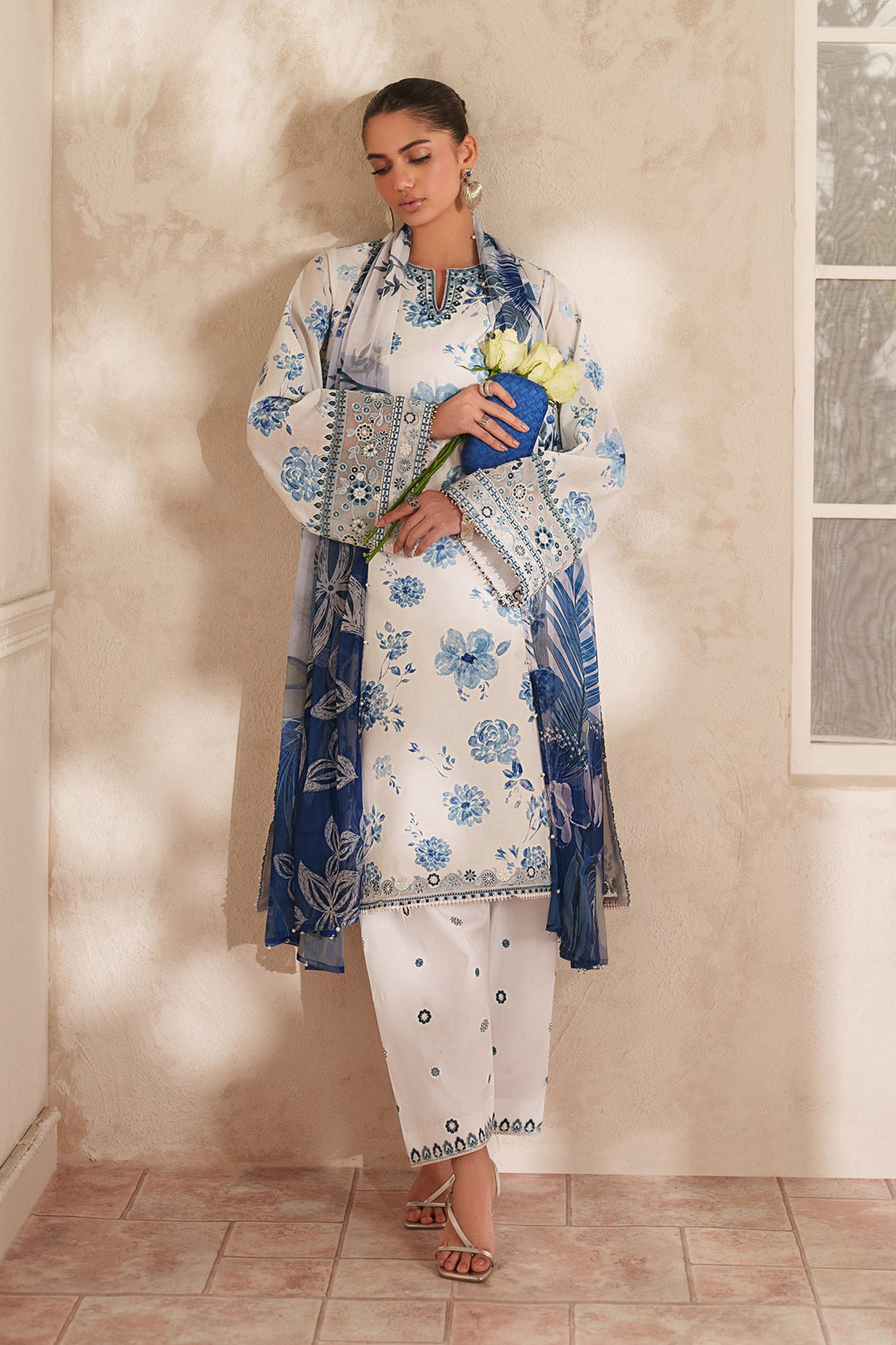 EMBROIDERED PRINTED LAWN