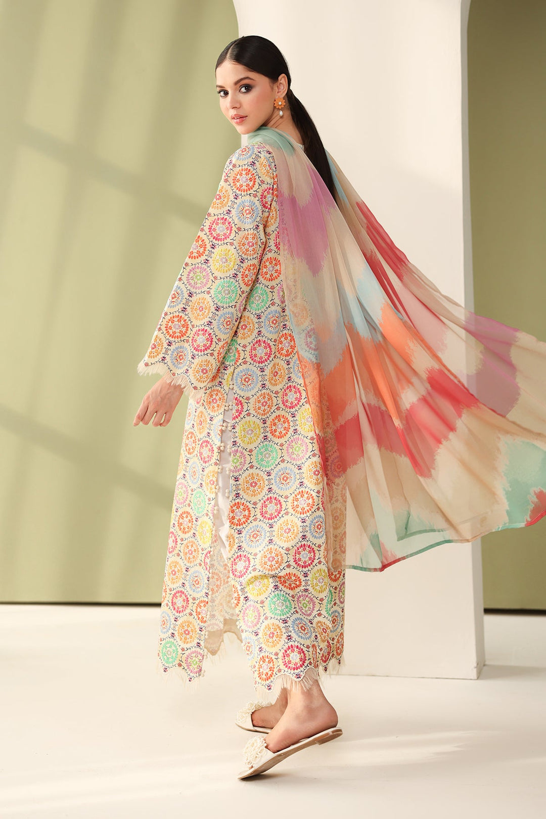 EMBROIDERED PRINTED LAWN