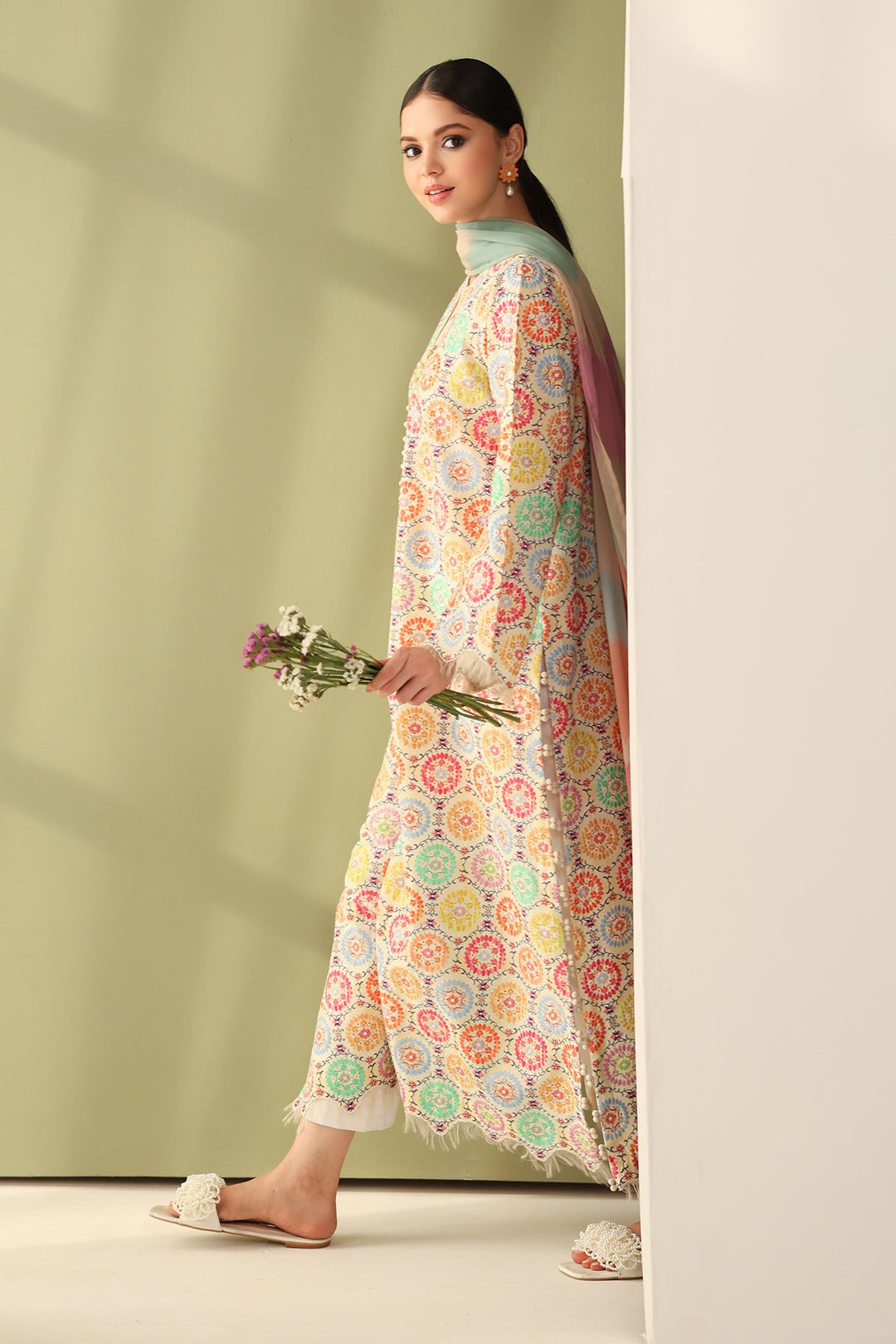 EMBROIDERED PRINTED LAWN