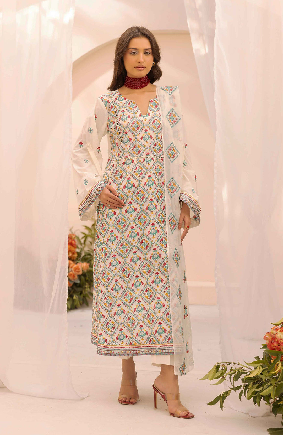 Embroidered Lawn Unstitched 3 Piece Suit