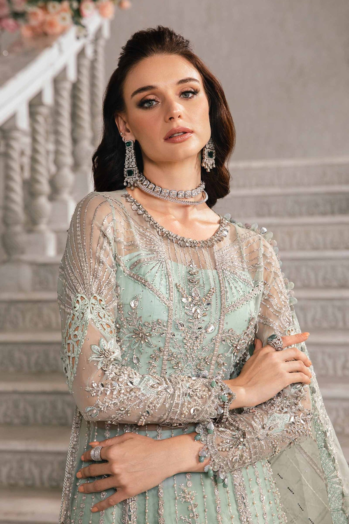 3 Piece Unstitched Embroidered Suit | BD-2803