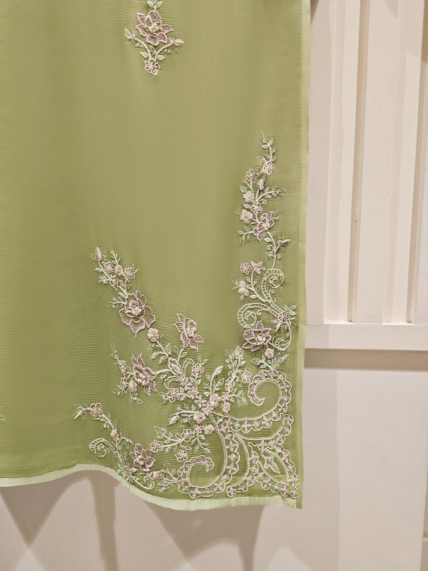 2 Piece - Pure Chiffon Embroidered Suit