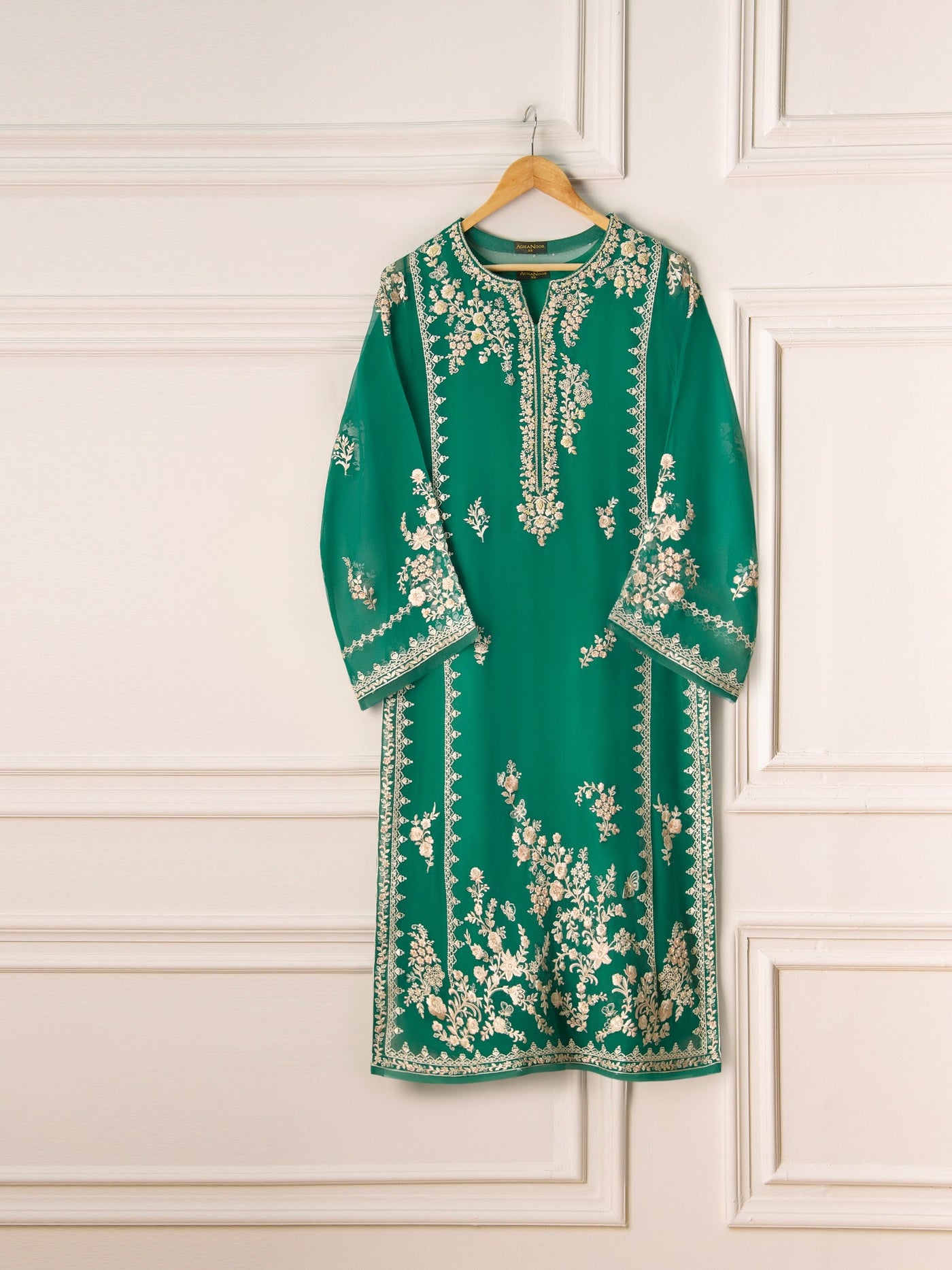 Pure Chiffon Embroidered Shirt