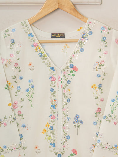 2 Piece - Pure Embroidered Cambric Suit